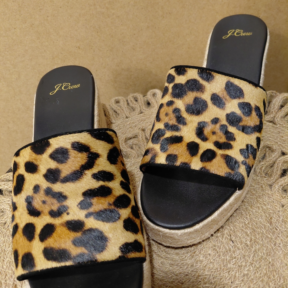 J. Crew Leopard Print Women's Slide Sandals